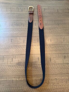 Torino Made in USA Men’s Canvas/Brown Leather w/Solid Brass buckle  Belt #6929